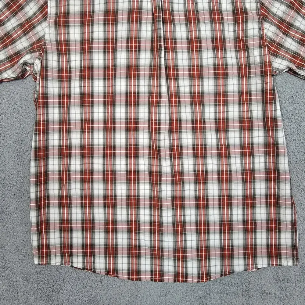 Wrangler Button Up Shirt Mens XLT Plaid Western Mesh Cowboy Shirt with Pockets